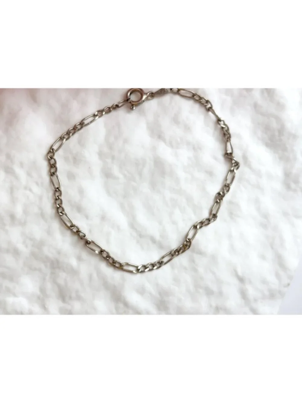 Figaro Chain Vintage Sterling Silver 925 Bracelet